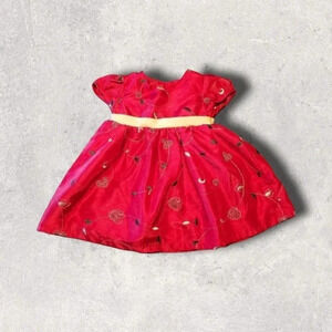 18m George Red Baby Dress with Black and Gold Detail